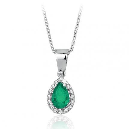 0.36 ct. Pırlanta Zümrüt Kolye